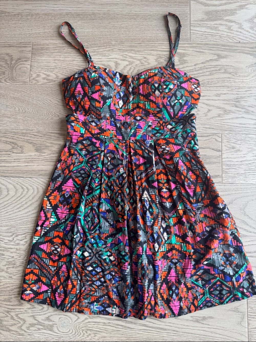 Material Girl Multicolor Sundress with Aztec Print Medium
